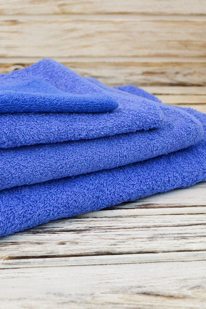 Полотенце махровое 70х140 см (Ituma), однотонное синее#1