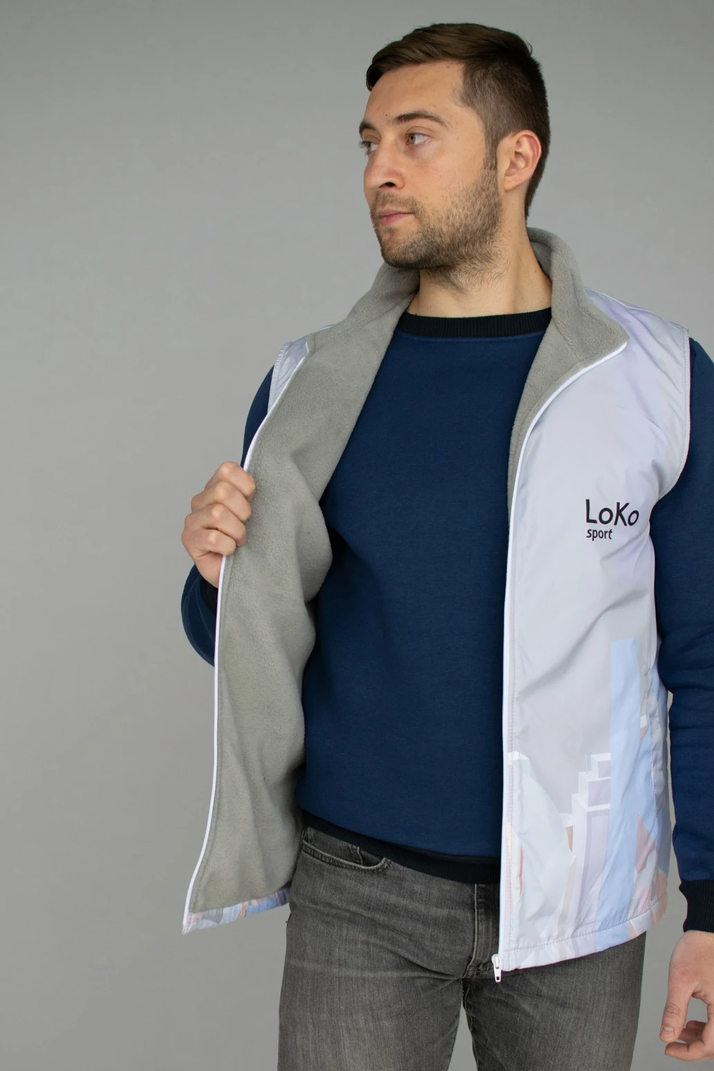 Жилет Пилот с подкладом из флиса унисекс, с полной запечаткой#2