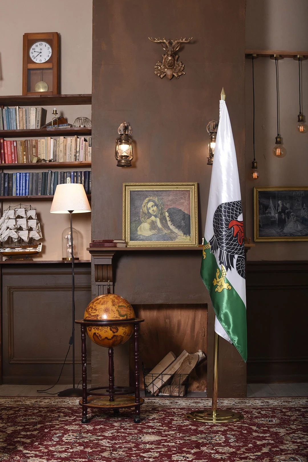 Купить подставку напольную с основанием Круг фигурный под золото 1 шток разборную