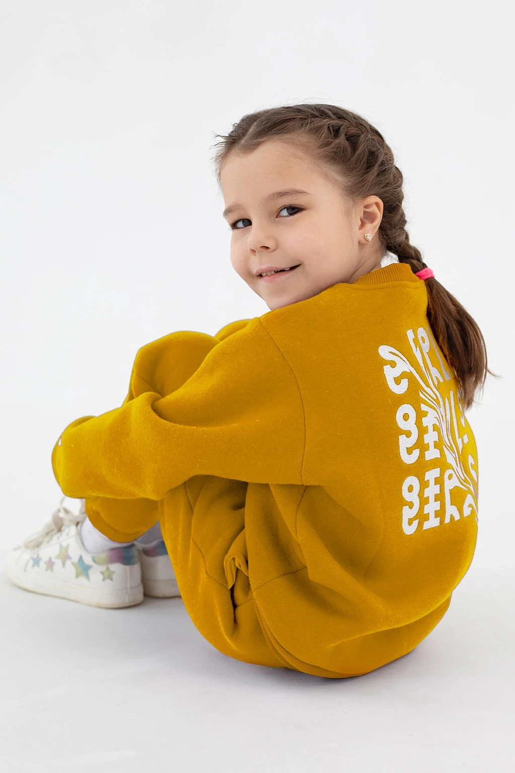 Свитшот Тревис из футера детский, однотонный желтый Свитшот Тревис из футера детский, однотонный желтый