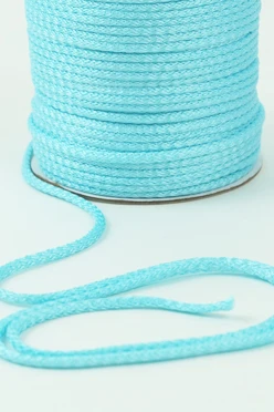Купить шнур круглый с сердечником 6 мм пэ, голубой