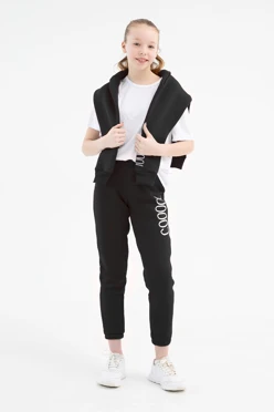 Купить спортивный костюм Кидс из футера детский, однотонный черный