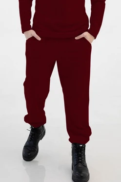 Купить брюки Итан из футера мужские бордовые