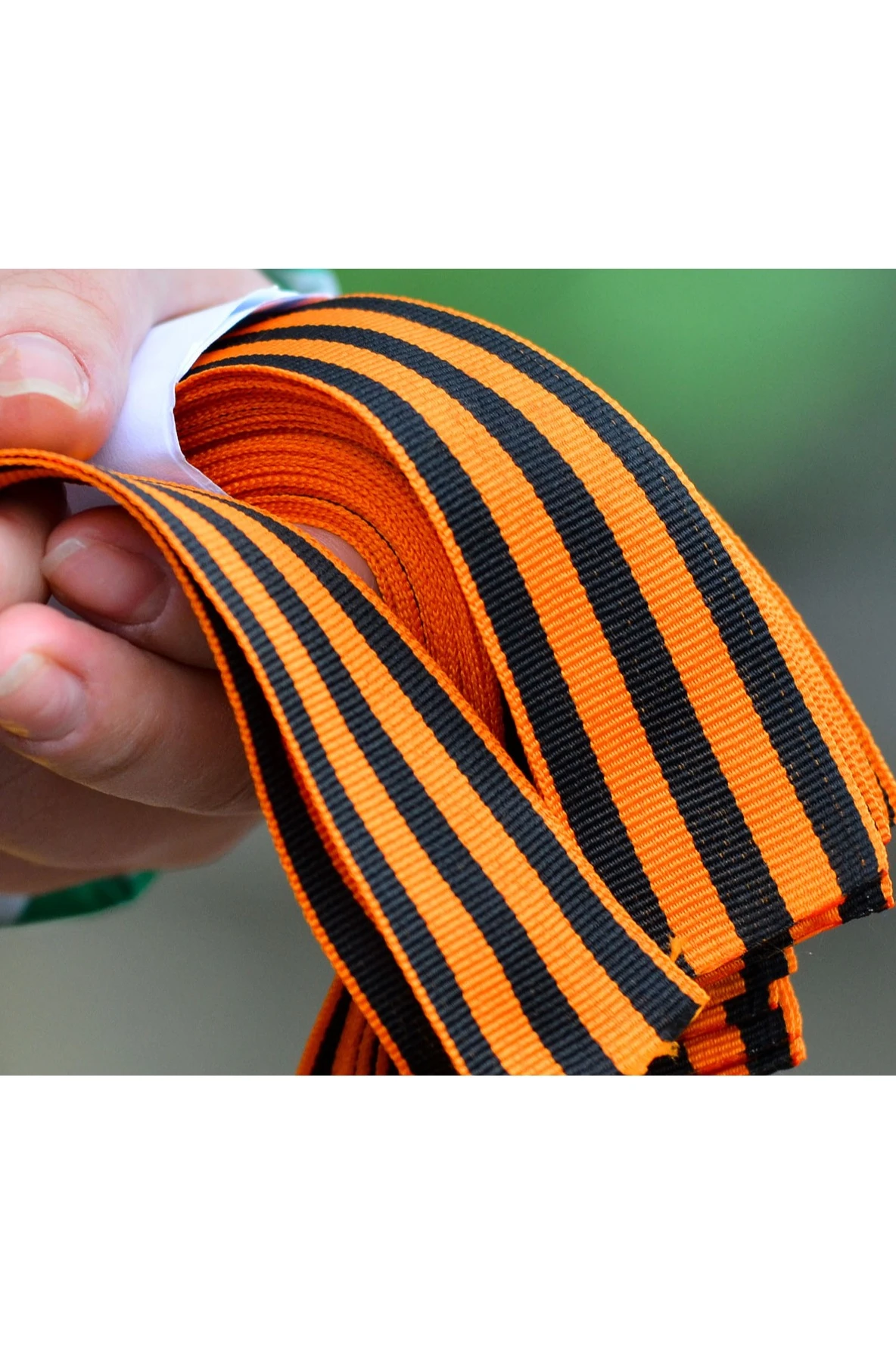 Купить георгиевскую ленту шириной 2,4 см длиной 30 см