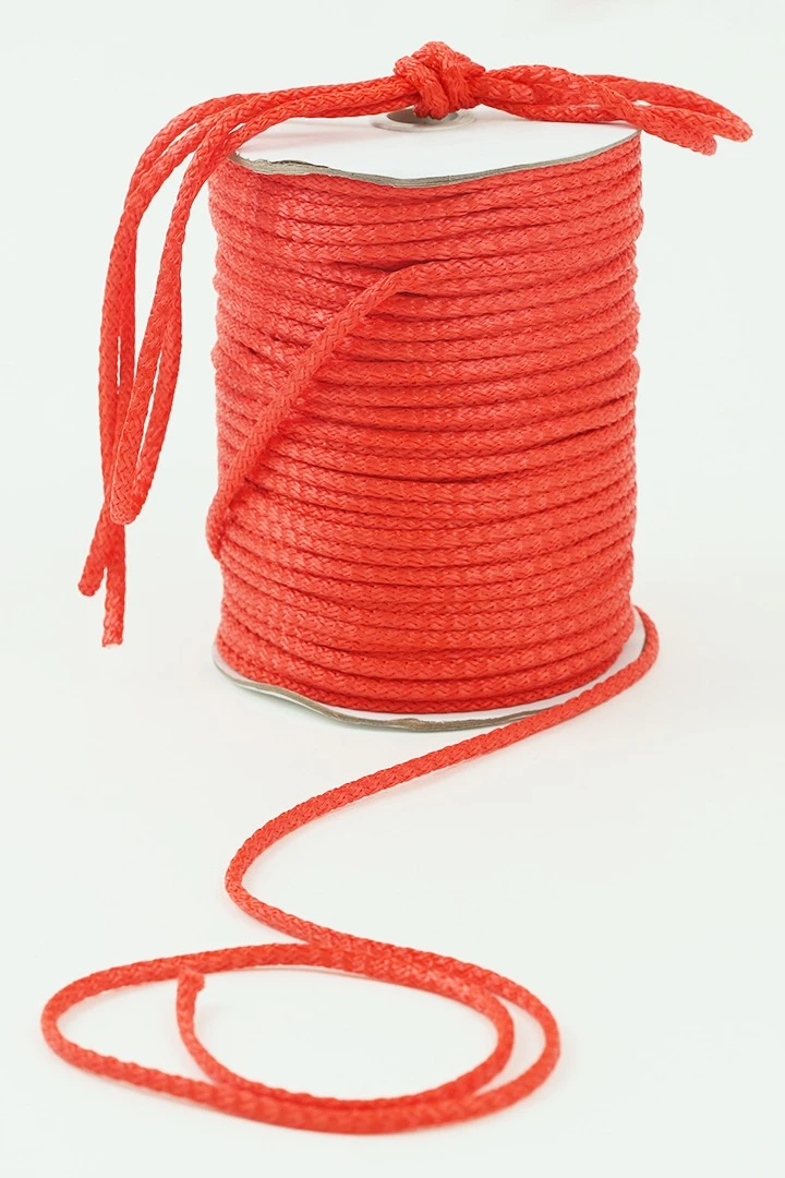 Купить шнур круглый с сердечником 6 мм пэ, красный Купить шнур круглый с сердечником 6 мм пэ, красный