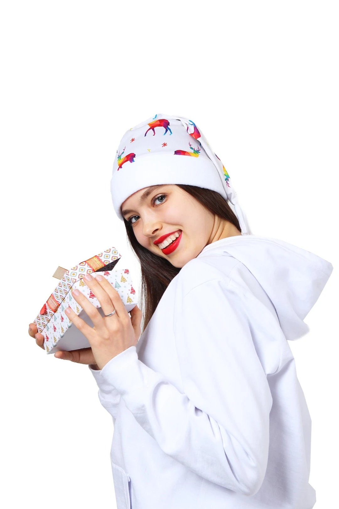 Колпак Новогодний с принтом "Deer"#4