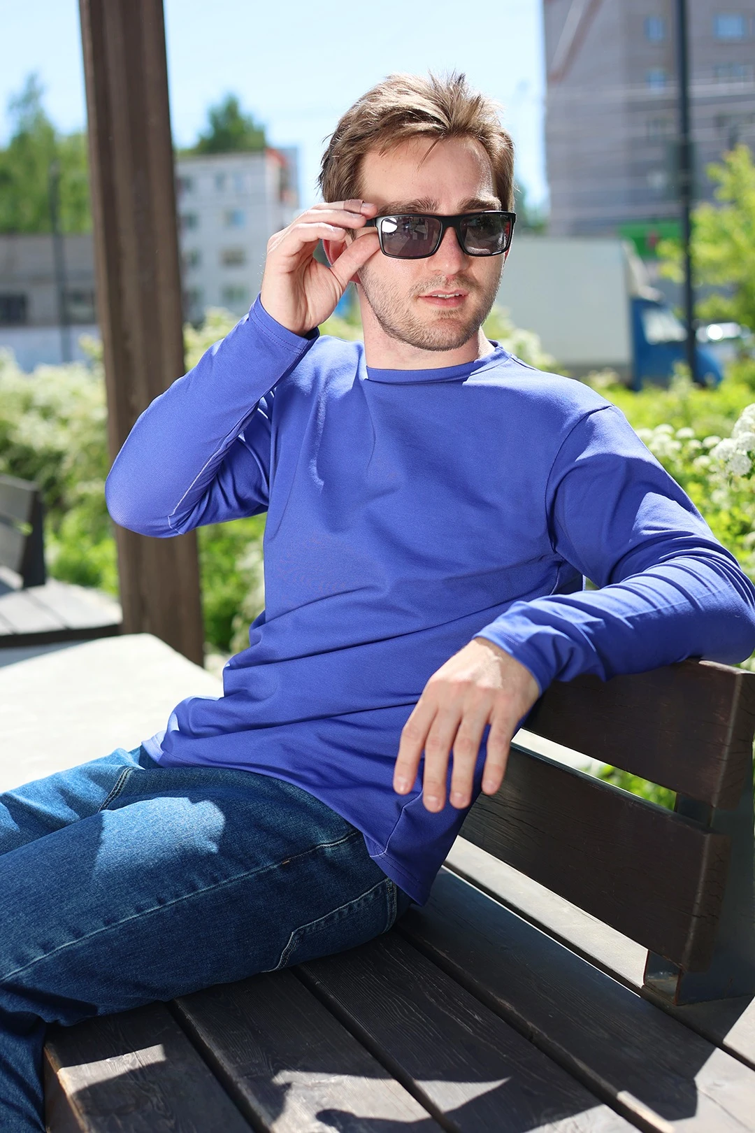 Лонгслив Фрэнсис унисекс однотонный (хлопок)#6