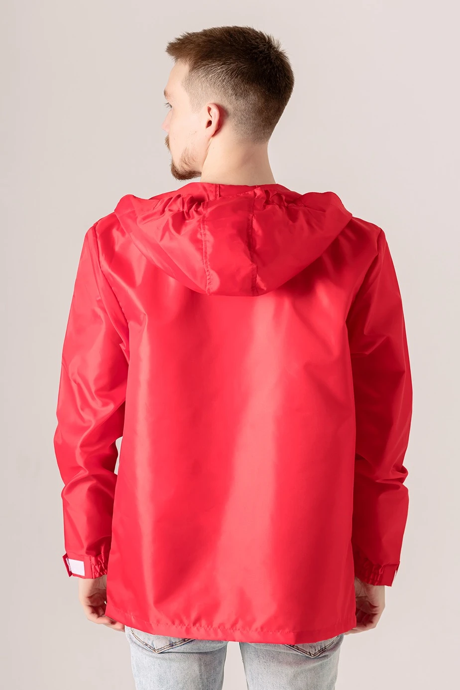 Ветровка Рэйн унисекс, однотонная красная#2