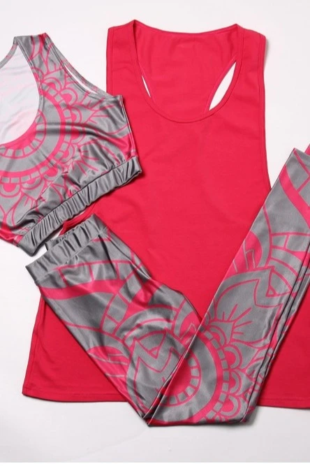 Комплект 3в1 женский комбинированный "Grey-pink mandala"#2