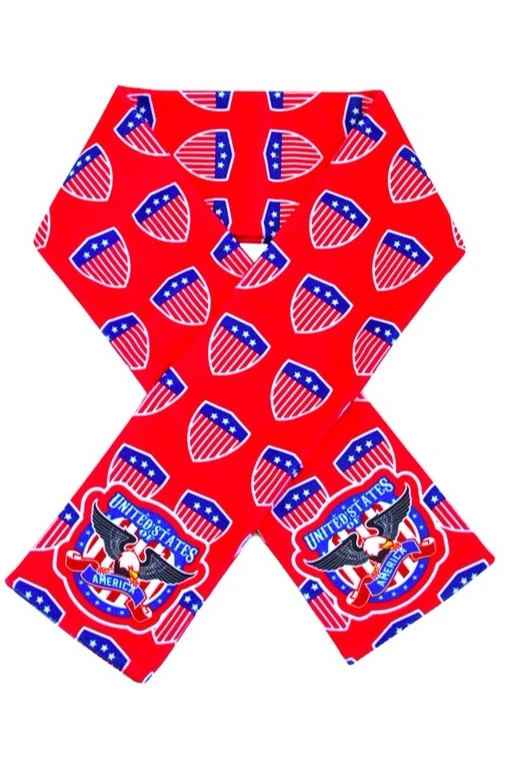 Шарф двухслойный утепленный 15х100 см, с полной запечаткой "USA"#6
