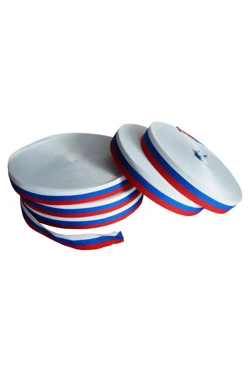 Лента триколор в рулоне 50 м шириной 2,4 см#1