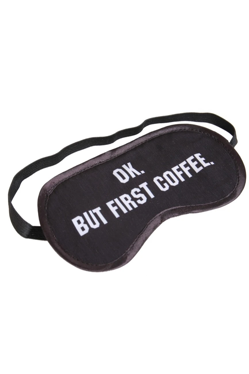 Купить маску для сна с принтом "First Coffee"