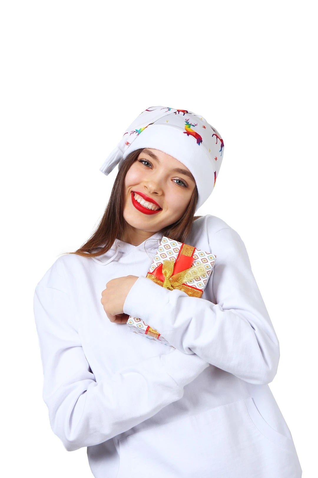 Колпак Новогодний с принтом "Deer"#1