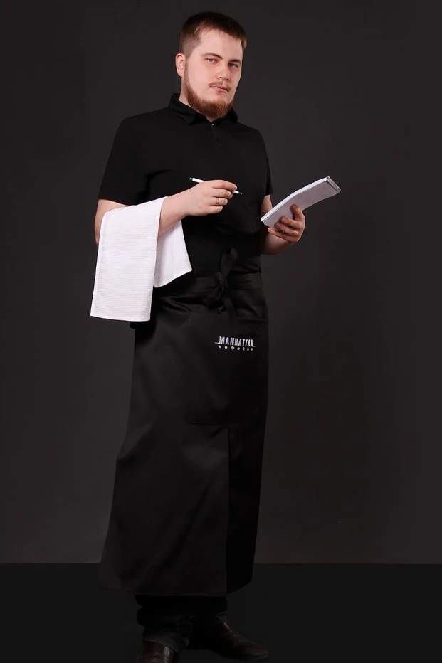 Фартук Бармен поясной с двумя карманами, однотонный#1