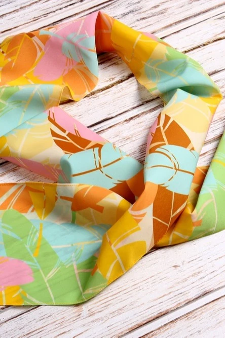 Шарф однослойный легкий 15х120 см, с полной запечаткой "Bird"#3