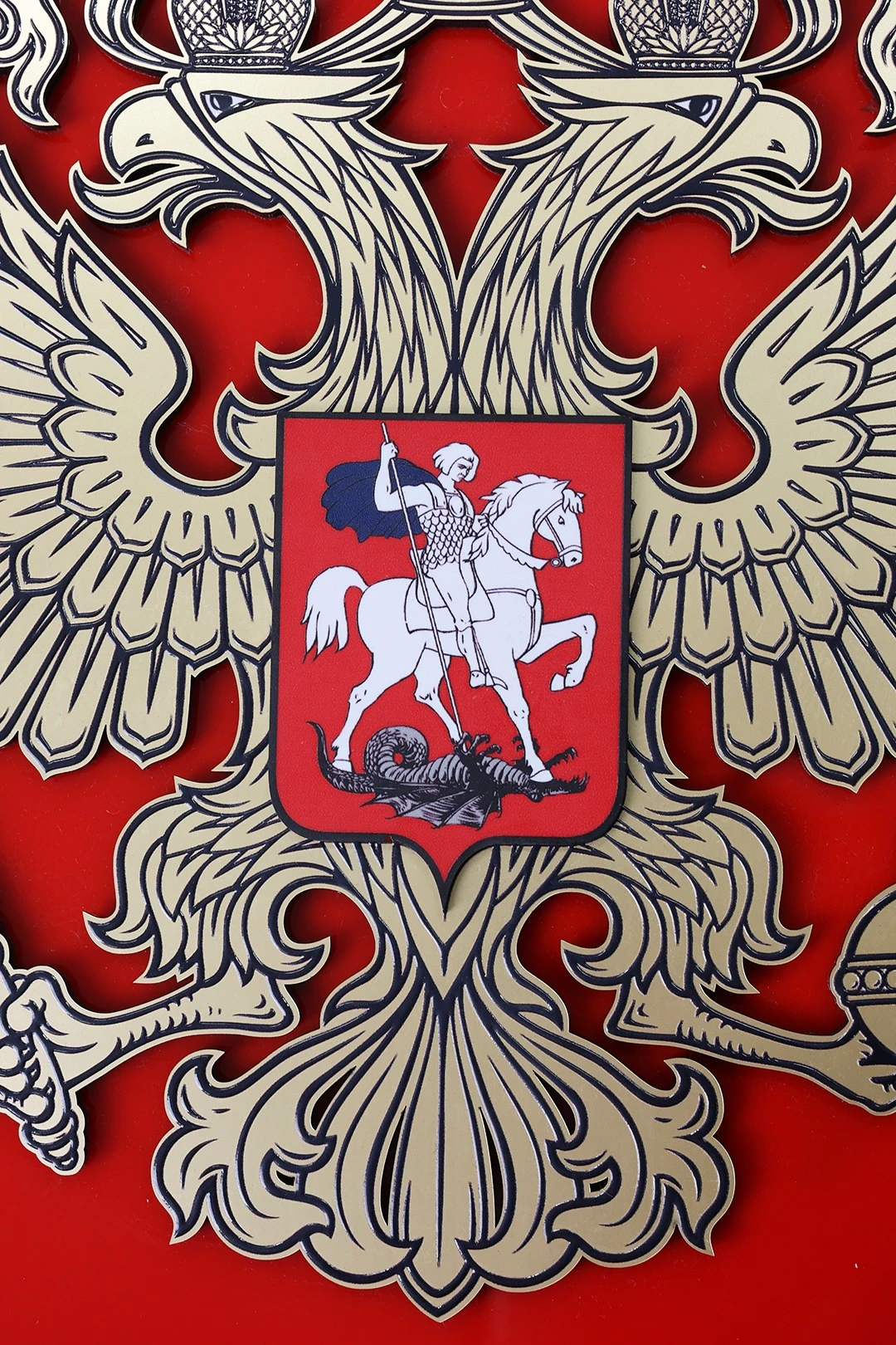 Герб РФ 35х43 см, рельефный из акрила, с рамкой#1