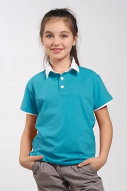 Купить футболку поло Найт детскую голубую