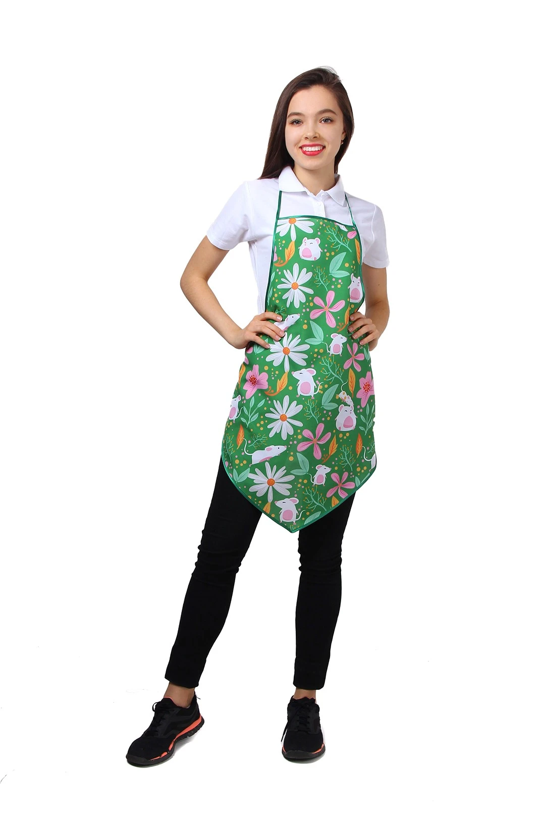 Фартук Аппетит Корнер с фигурным низом, с полной запечаткой "Meadow "#8