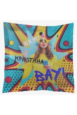 Купить подушку с бордюром 30х30 см, с принтом "Christina"