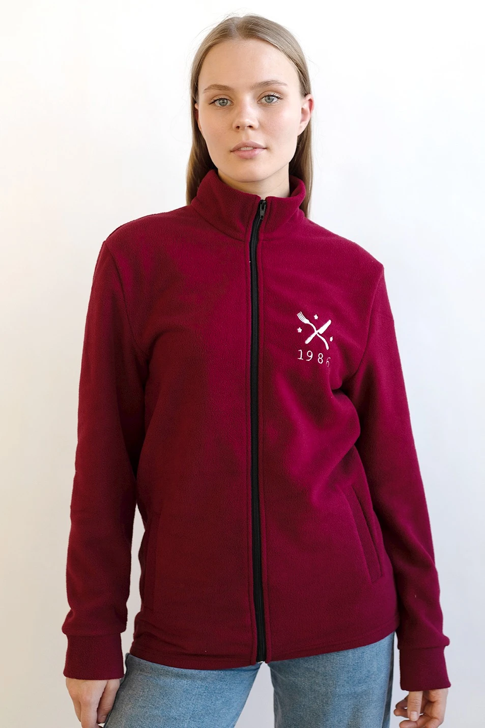 Купить толстовку Харисон флисовую без капюшона женскую, однотонную "Catering"