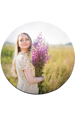 Купить коврик для мыши круглый "Девушка в поле"