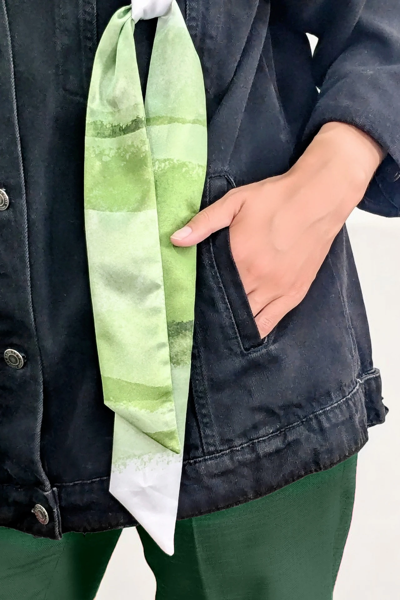 Шарф-платок Твилли двухслойный 5х90 см, с полной запечаткой#1