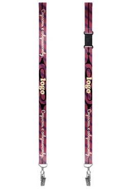 Купить ленту  для бейджа блекаут ширина 2,5 см, с клипсой и замком безопасного разрыва, с печатью "Страсть к совершенству"