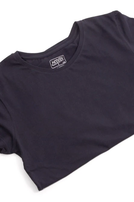 Футболка Премиум женская (Modern) однотонная чёрно-синяя (хлопок)#6