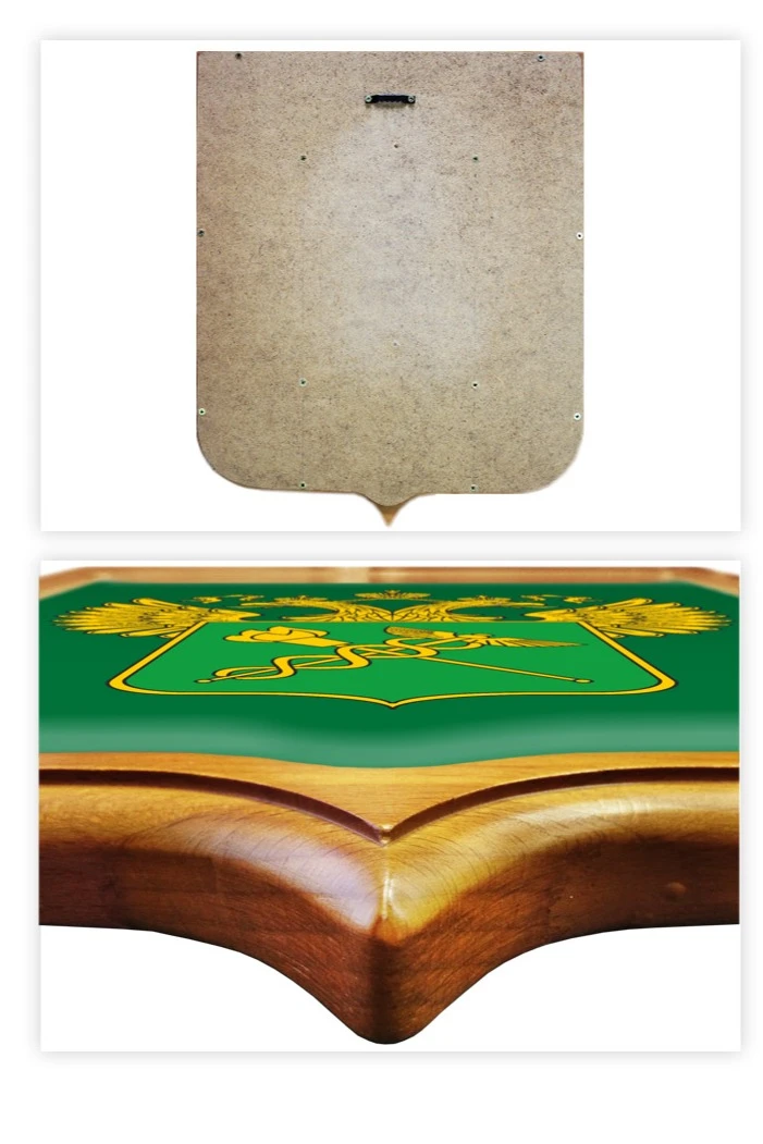 Купить Герб ФТС РФ 53х61 см печатный рамка светлое дерево