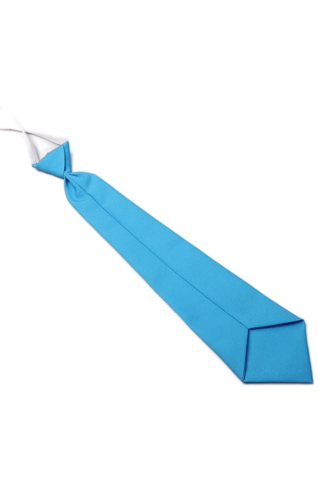 Галстук Тайм на резинке, однотонный голубой#1 Галстук Тайм на резинке, однотонный голубой#1