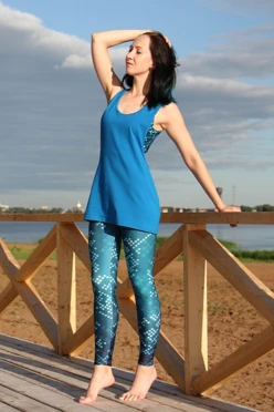 Легинсы женские с узким поясом с принтом "Pixels"#1