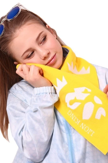 Шарф флисовый однослойный 15х100 см, однотонный "Lion king"#1