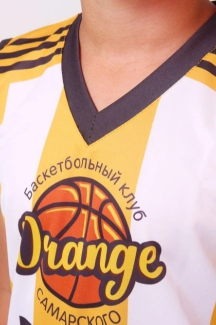 Баскетбольная форма Рассел детская с полной запечаткой "Orange"#8