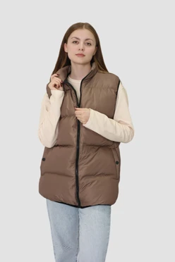 Купить жилет Дейтон на синтепоне со стежкой унисекс, однотонный коричневый