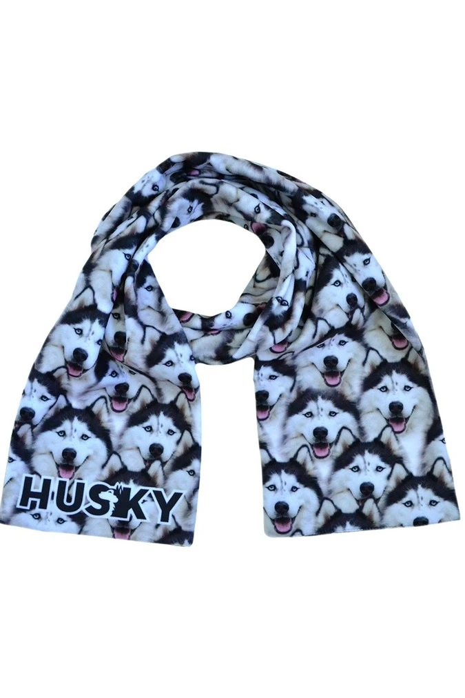 Шарф двухслойный утепленный 15х150 см, с полной запечаткой "Husky"#5