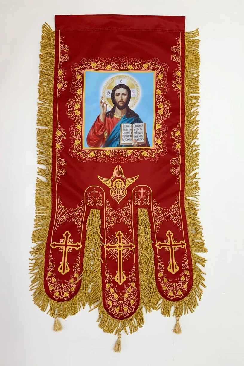 Купить хоругвь печатная 50х110 см "Икона Спаса Вседержителя"