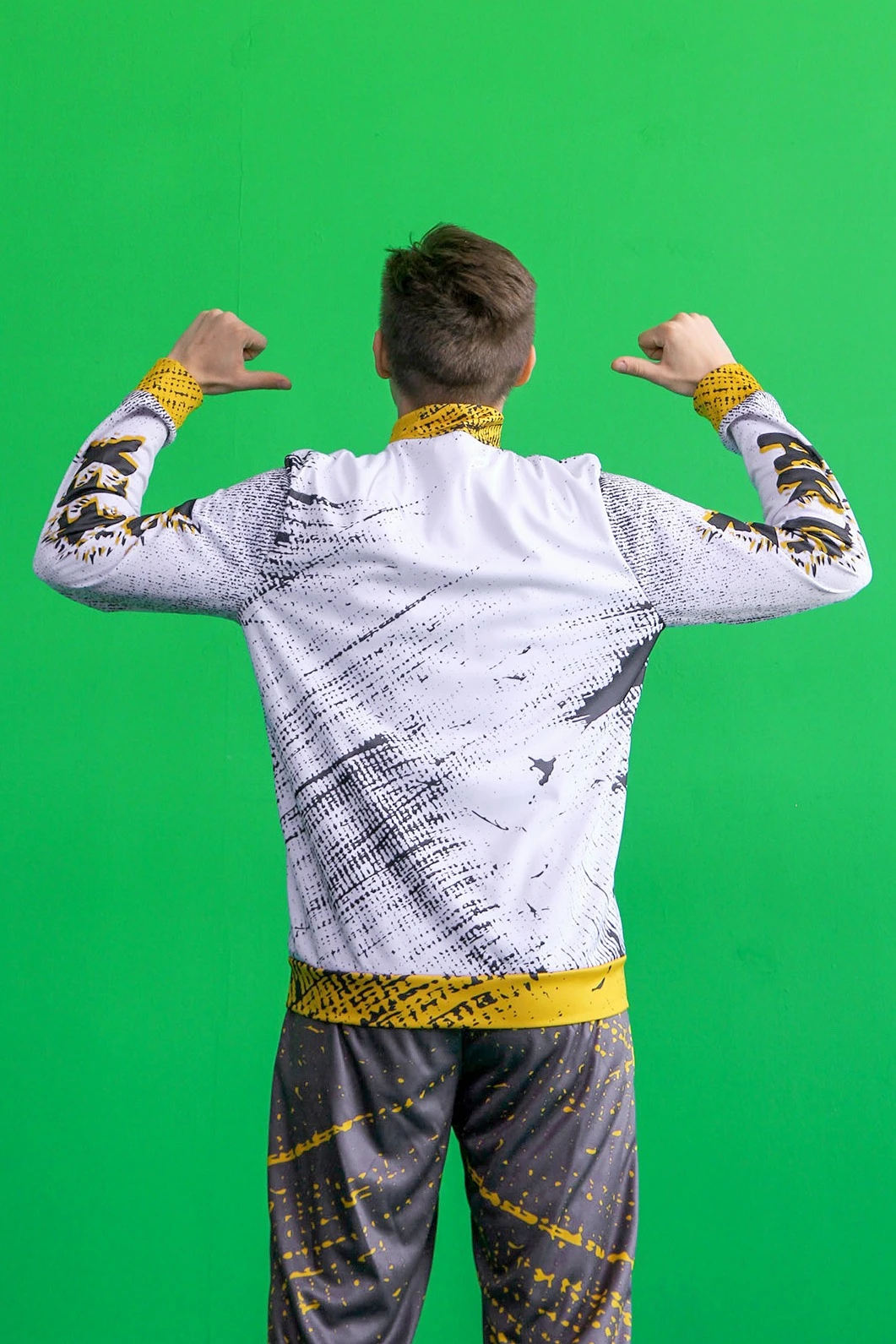 Купить спортивный костюм Стайлинг унисекс из футера с полной запечаткой Купить спортивный костюм Стайлинг унисекс из футера с полной запечаткой