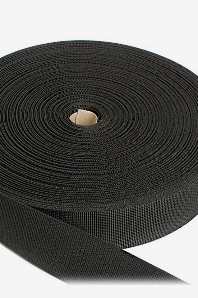 Лента ременная ширина 3 см, oднотонная черная#4
