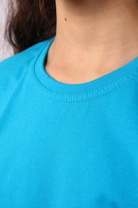 Футболка Премиум детская (Modern) однотонная голубая (хлопок)#2