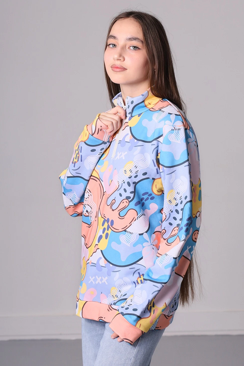 Толстовка Меган унисекс из футера хб с полной запечаткой#1