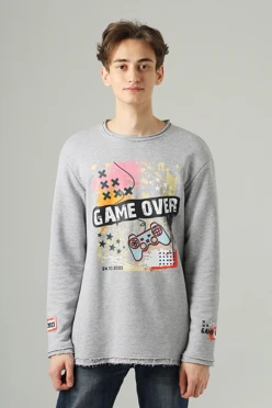 Купить толстовку Мартин из футера унисекс, однотонную "Game Over"