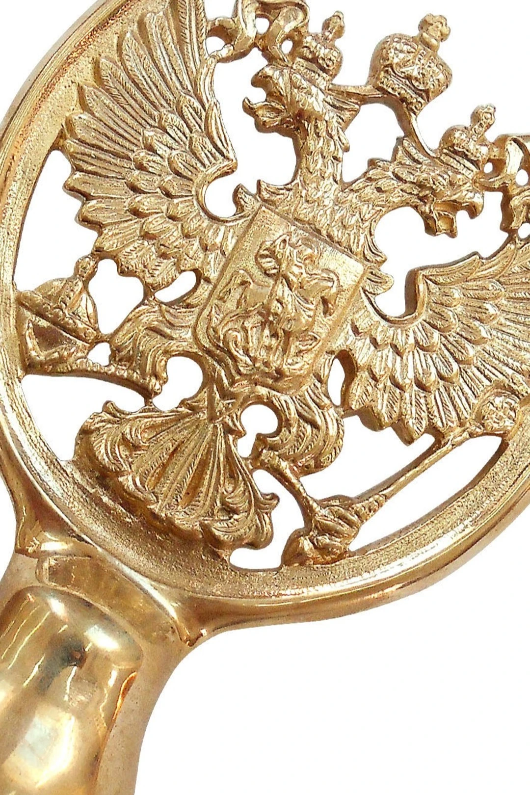 Навершие с гербом РФ металлическое латунь под золото#3 Навершие с гербом РФ металлическое латунь под золото#3