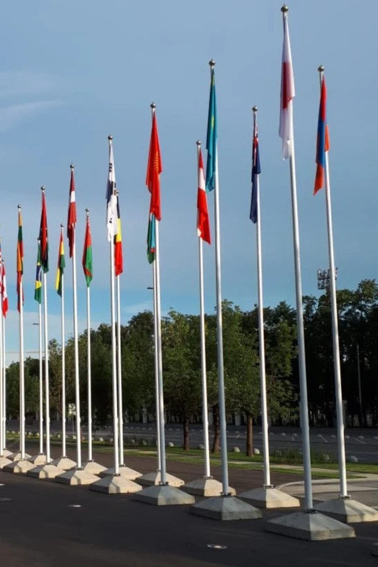 Аренда флагштока из стекловолокна с открытым механизмом 12 м#1