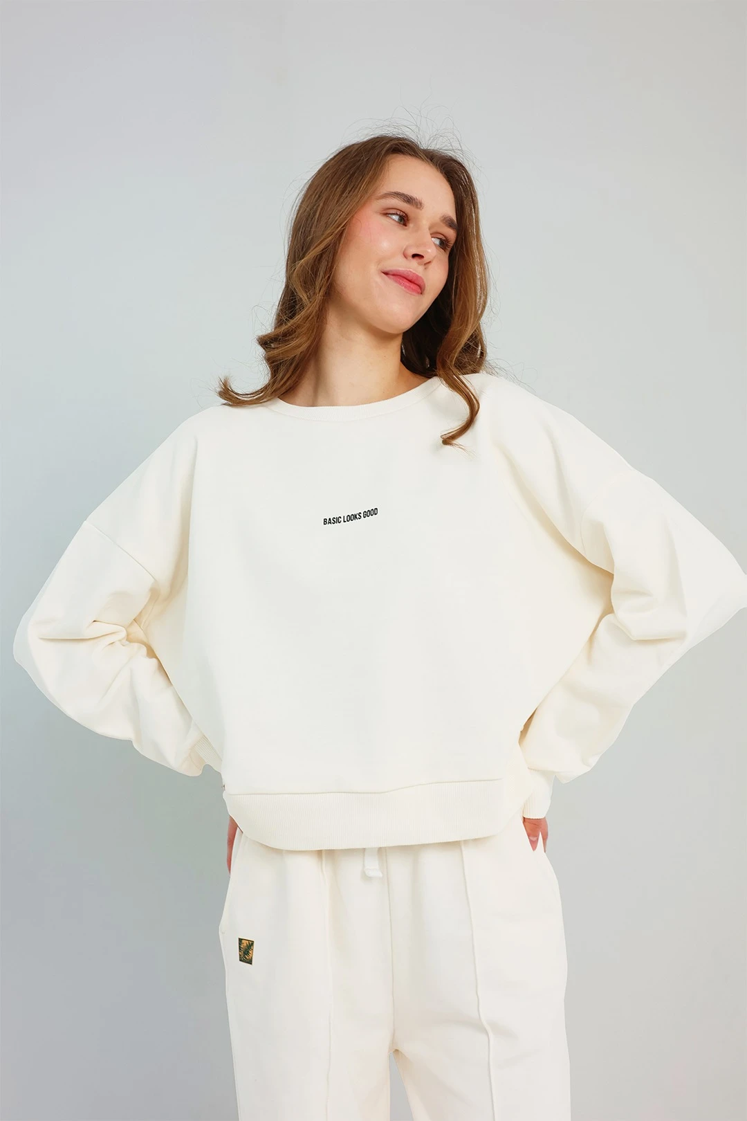 Свитшот Рэйчел из футера женский, однотонный#1