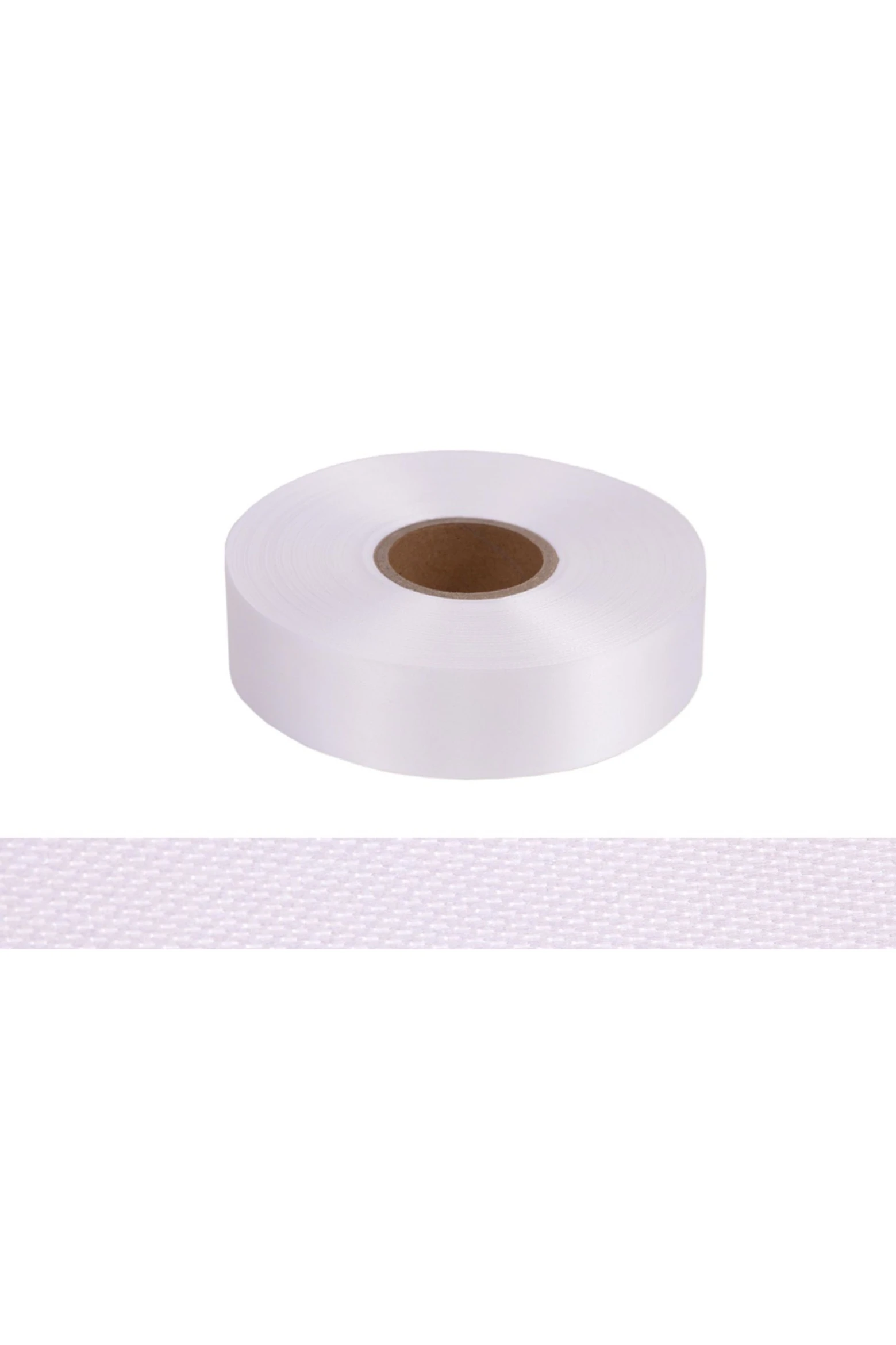 Лента сaтин ширина 3 см, однотонная белая#1