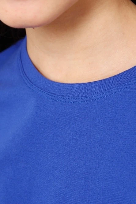 Футболка Премиум детская (Modern) однотонная синяя (хлопок)#2