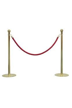 Купить барьер напольный под золото с канатом