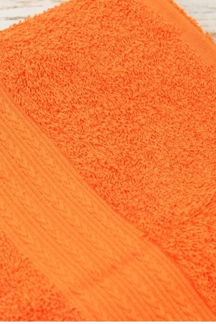 Полотенце махровое 70х140 см (Ituma), однотонное оранжевое#2