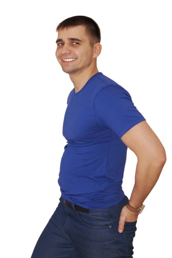 Футболка Степ унисекс однотонная темно-синяя (хлопок)#1