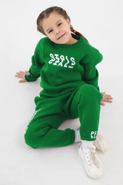 Купить свитшот Тревис из футера детский, однотонный зеленый